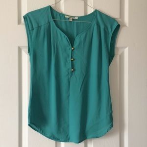 Anthropologie lightweight teal blouse